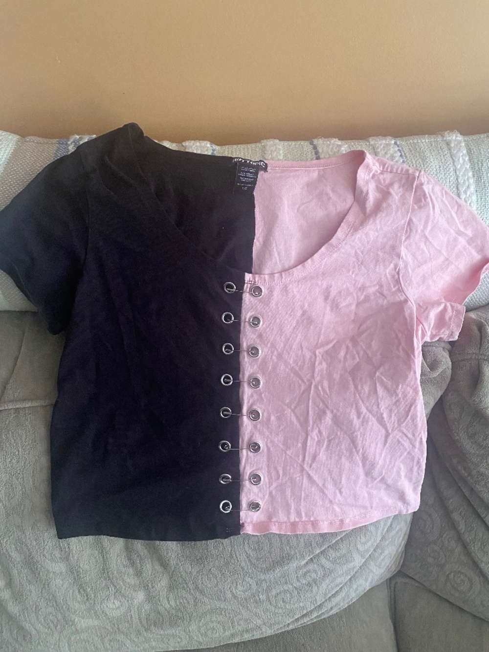 Two colour safety pin shirt